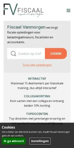 Podgląd witryny Fiscaal Vanmorgen, medium z kraju Holandia do artykułów sponsorowanych
