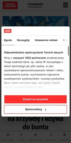 Anteprima del sito Tygodnik Powszechny, media di Polonia per articoli sponsorizzati