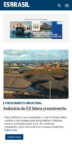Podgląd witryny ES Brasil, medium z kraju Brazylia do artykułów sponsorowanych