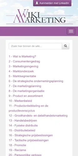 Anteprima del sito WikiMarketing, media di Paesi Bassi per articoli sponsorizzati