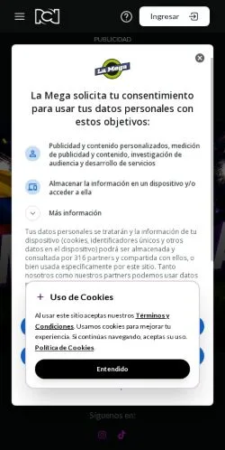 Anteprima del sito La Mega, media di Spagna per articoli sponsorizzati