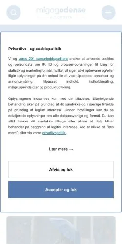 Anteprima del sito MigogOdense, media di Danimarca per articoli sponsorizzati