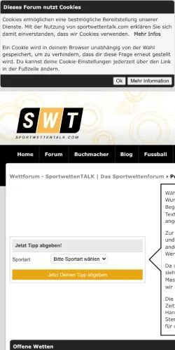 스폰서 기사용 독일 매체 SportwettenTALK 사이트 미리보기