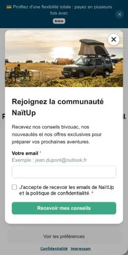 Voorbeeld van de site NaïtUp, medium uit Frankrijk voor gesponsorde artikelen