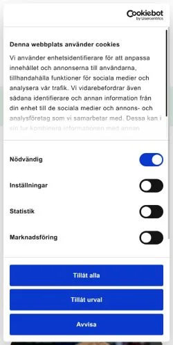 Anteprima del sito HRnytt, media di Svezia per articoli sponsorizzati