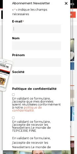 Anteprima del sito Le Monde de l'Épicerie Fine, media di Francia per articoli sponsorizzati