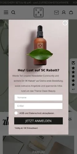 Forhåndsvisning av nettstedet Sober Berlin, medium fra Tyskland for sponsede artikler