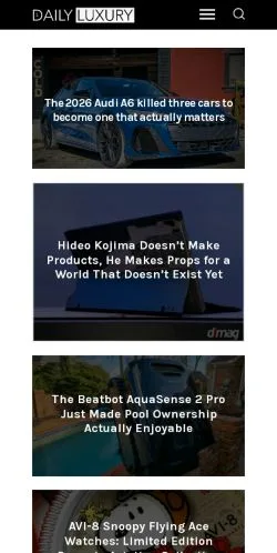 Forhåndsvisning av nettstedet Daily Luxury, medium fra USA for sponsede artikler