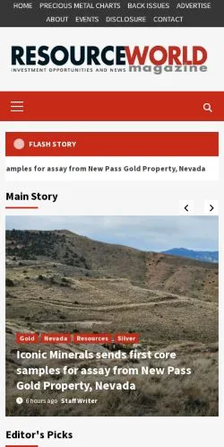 Vorschau der Website Resource World Magazine, Medium aus Vereinigte Staaten für gesponserte Artikel