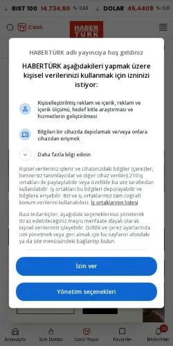 Anteprima del sito Habertürk, media di Turchia per articoli sponsorizzati