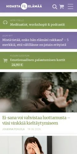 Anteprima del sito Hidasta elämää, media di Finlandia per articoli sponsorizzati