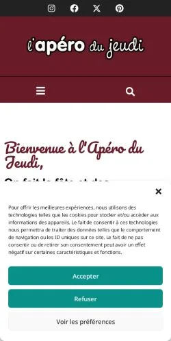 スポンサード記事向けのフランスメディア、L'Apéro Du Jeudiのサイトプレビュー