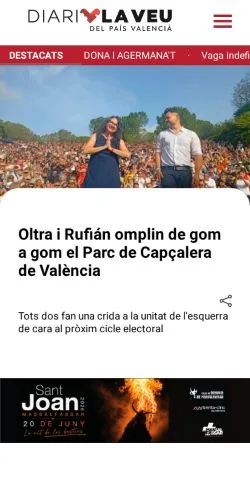 Anteprima del sito La Veu del País Valencià, media di Stati Uniti per articoli sponsorizzati