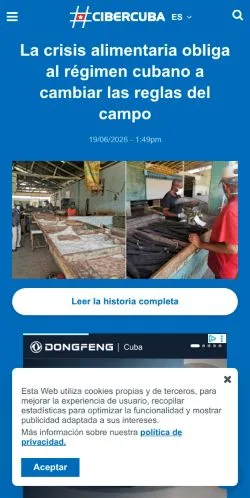 Preview of the CiberCuba website, a media outlet in Laos for sponsored articles