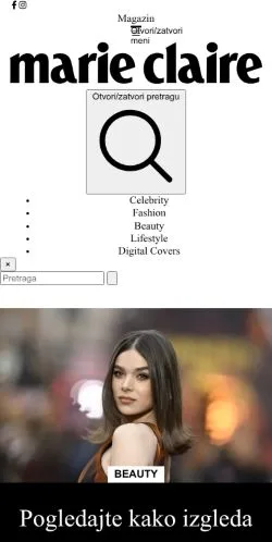 스폰서 기사용 세르비아 매체 Marie Claire 사이트 미리보기