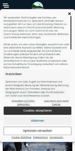 Anteprima del sito 123 Golfsport, media di Germania per articoli sponsorizzati