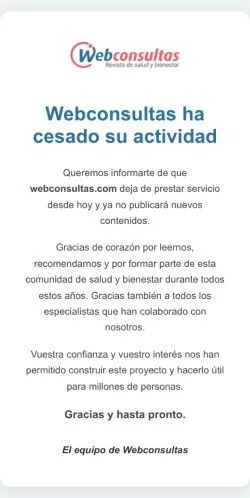 Forhåndsvisning av nettstedet Webconsultas, medium fra Spania for sponsede artikler