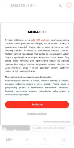 Anteprima del sito Mediaklik, media di Slovacchia per articoli sponsorizzati