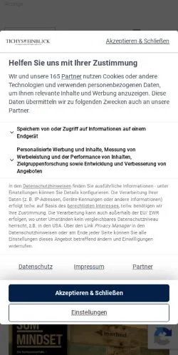 Podgląd witryny Tichys Einblick, medium z kraju Niemcy do artykułów sponsorowanych