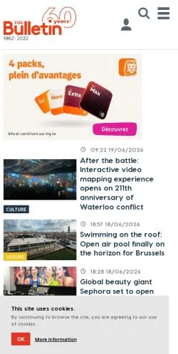 Podgląd witryny The Bulletin, medium z kraju Belgia do artykułów sponsorowanych