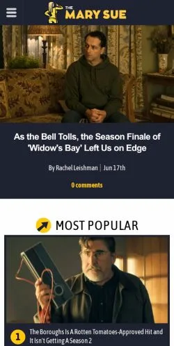 Anteprima del sito The Mary Sue, media di Stati Uniti per articoli sponsorizzati