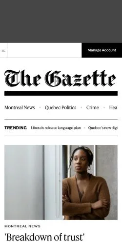 Podgląd witryny Montreal Gazette, medium z kraju Kanada do artykułów sponsorowanych