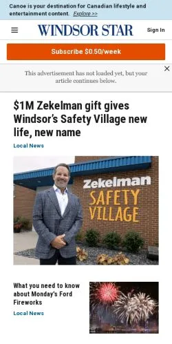 Forhåndsvisning af Windsor Star, medie fra USA til sponsorerede artikler