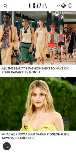 Anteprima del sito GRAZIA, media di Stati Uniti per articoli sponsorizzati