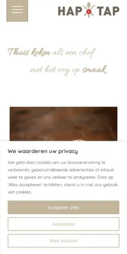 Podgląd witryny Hap & Tap, medium z kraju Belgia do artykułów sponsorowanych