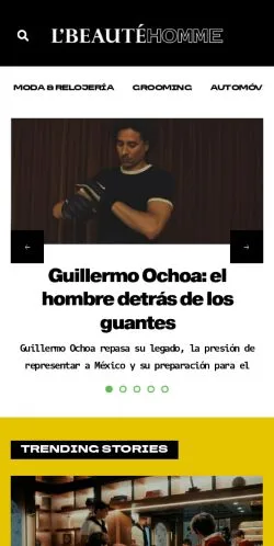 Anteprima del sito Lbeaute Homme, media di Messico per articoli sponsorizzati