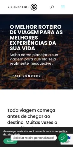 스폰서 기사용 브라질 매체 Viajando Bem 사이트 미리보기