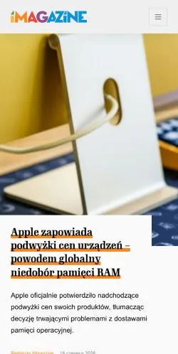 Sponsorlu makaleler için Polonya medyası iMagazine sitesinin önizlemesi