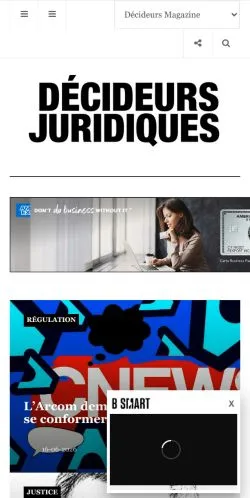 Anteprima del sito Décideurs Juridiques, media di Francia per articoli sponsorizzati