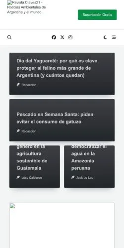 Anteprima del sito Revista Claves21, media di Argentina per articoli sponsorizzati