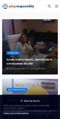 Anteprima del sito Play Responsibly, media di Romania per articoli sponsorizzati