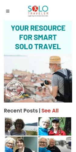 Anteprima del sito Solo Traveler, media di Stati Uniti per articoli sponsorizzati