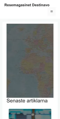 Forhåndsvisning av nettstedet Resemagasinet Destinavo, medium fra Sverige for sponsede artikler