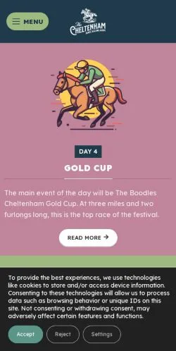Anteprima del sito Cheltenham Horse Racing Guide, media di Stati Uniti per articoli sponsorizzati