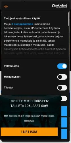 Podgląd witryny Pallomeri, medium z kraju Finlandia do artykułów sponsorowanych