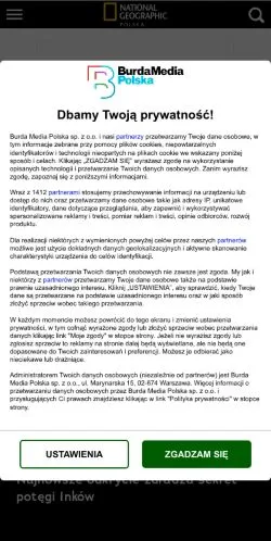 Anteprima del sito National Geographic, media di Polonia per articoli sponsorizzati