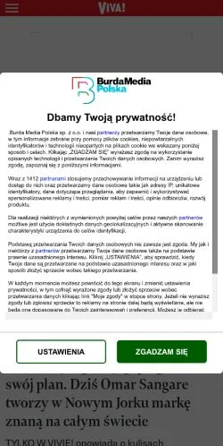 Aperçu du site Viva, média de Pologne pour articles sponsorisés