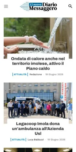 Anteprima del sito Il Nuovo Diario Messaggero, media di Italia per articoli sponsorizzati