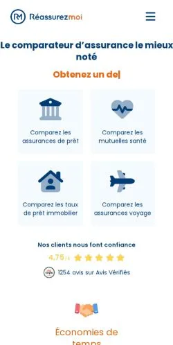 Anteprima del sito Réassurez-moi, media di Francia per articoli sponsorizzati
