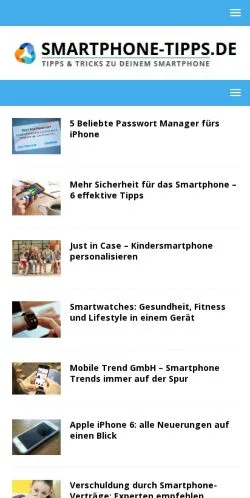스폰서 기사용 독일 매체 Smartphone-Tipps.de 사이트 미리보기