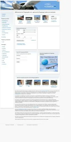 Vista previa del sitio Flugzeug24, medio de Alemania para artículos patrocinados