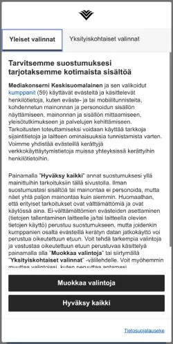Anteprima del sito Keski-Uusimaa, media di Finlandia per articoli sponsorizzati