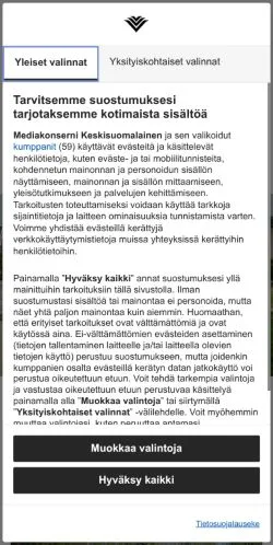 스폰서 기사용 핀란드 매체 Vantaan Sanomat 사이트 미리보기