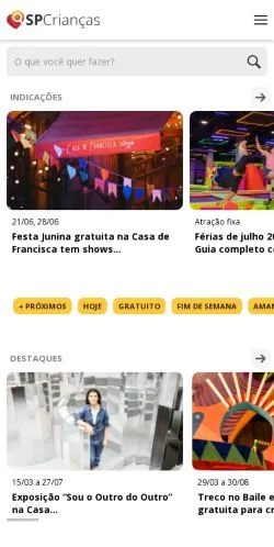 Anteprima del sito São Paulo Para Crianças, media di Brasile per articoli sponsorizzati