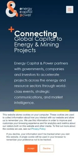 Anteprima del sito Energy Capital & Power, media di Stati Uniti per articoli sponsorizzati