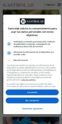 Aperçu du site Gastrolab, média de Mexique pour articles sponsorisés